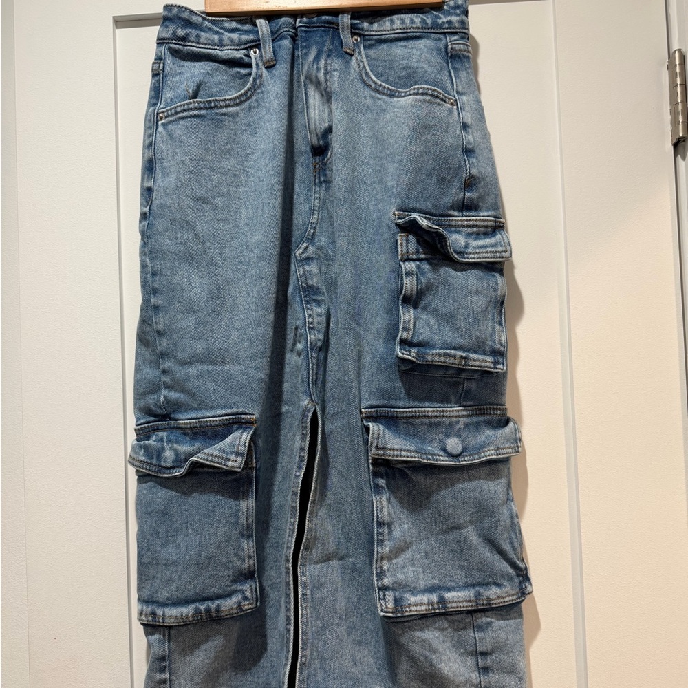 Wild Fable Women’s Denim Cargo front slit skirt